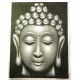 Obraz Hlava buddhy - šedý